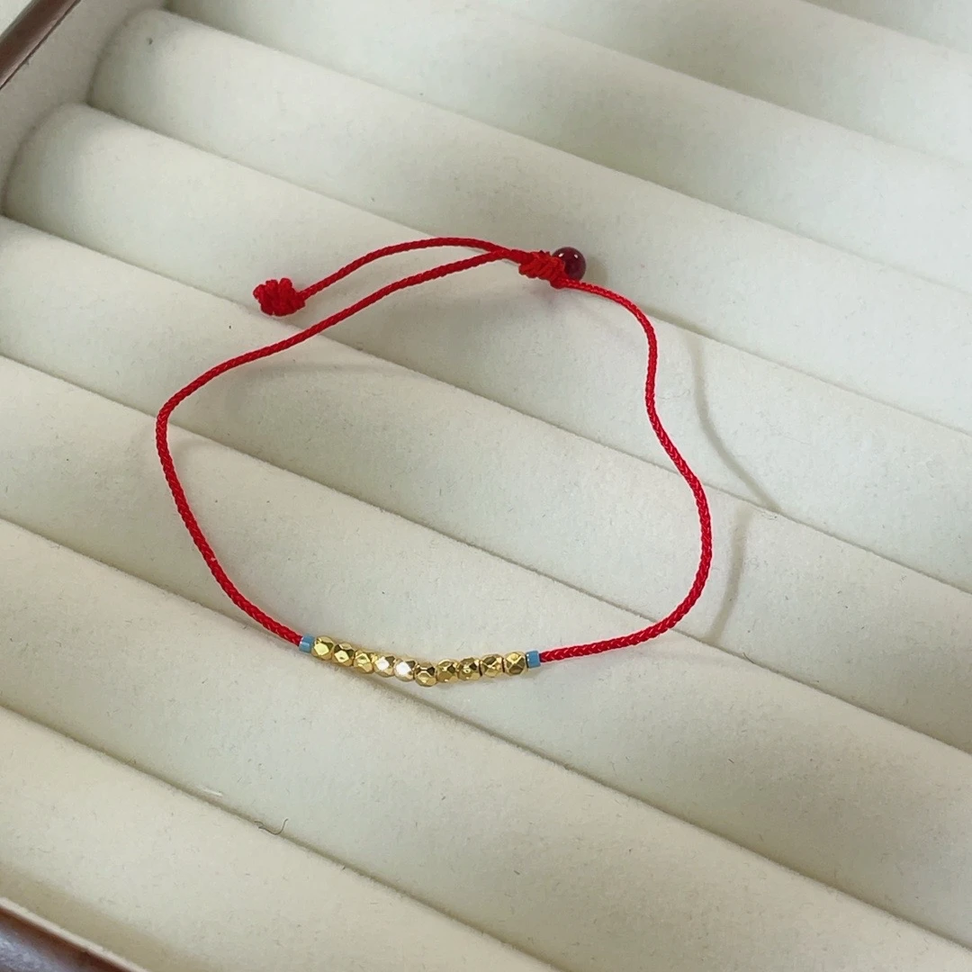 925银布艺手链 KIki珠宝 s925 2mm十全十美蹦迪珠手编绳 Y1044