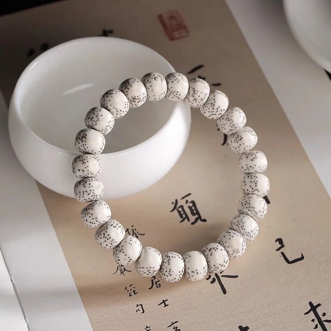 星月菩提手串单圈手链高密文玩大留白星月菩提油性手工男生男士