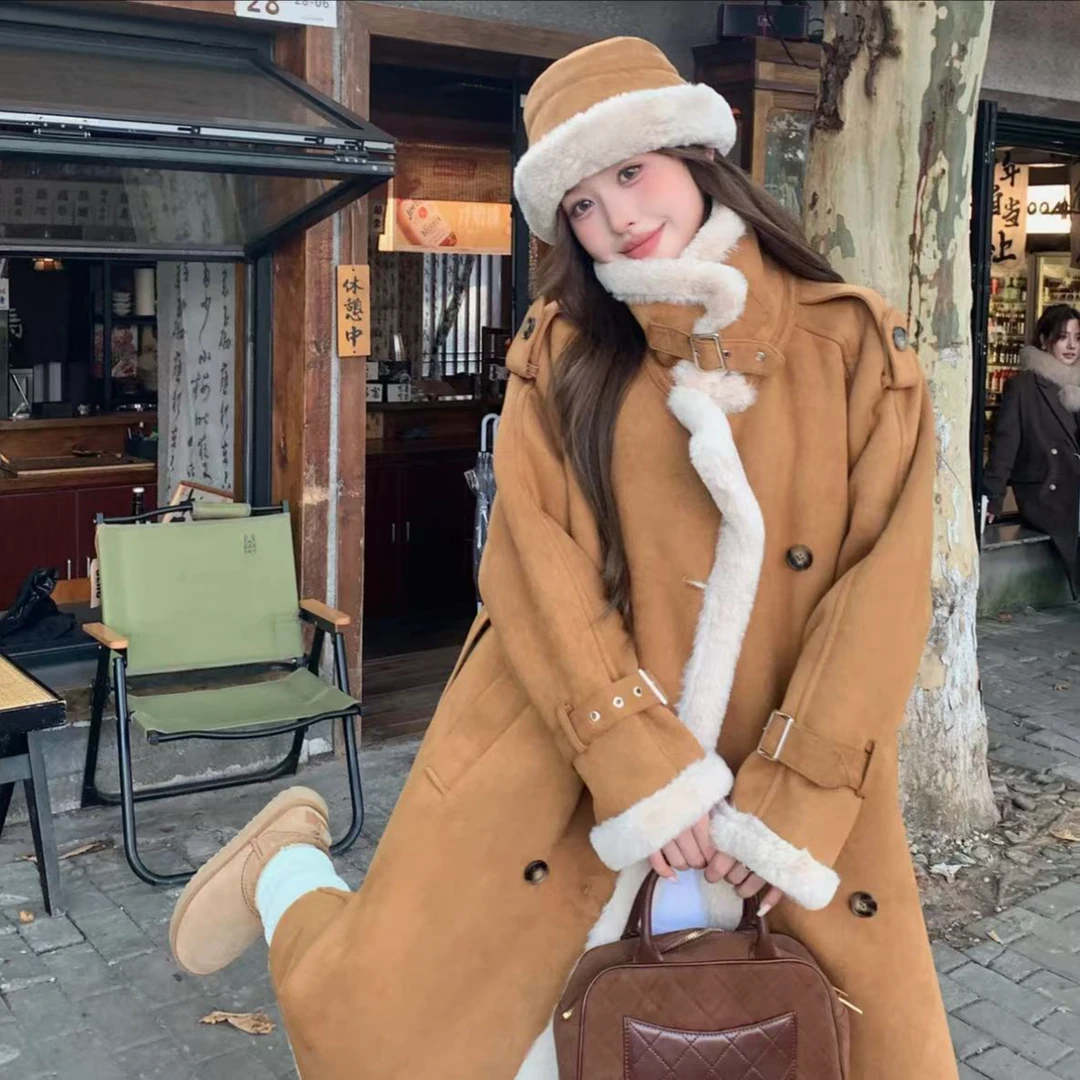 【零下15°度】新款加绒加厚大衣女款百搭显瘦长款大衣外套9813