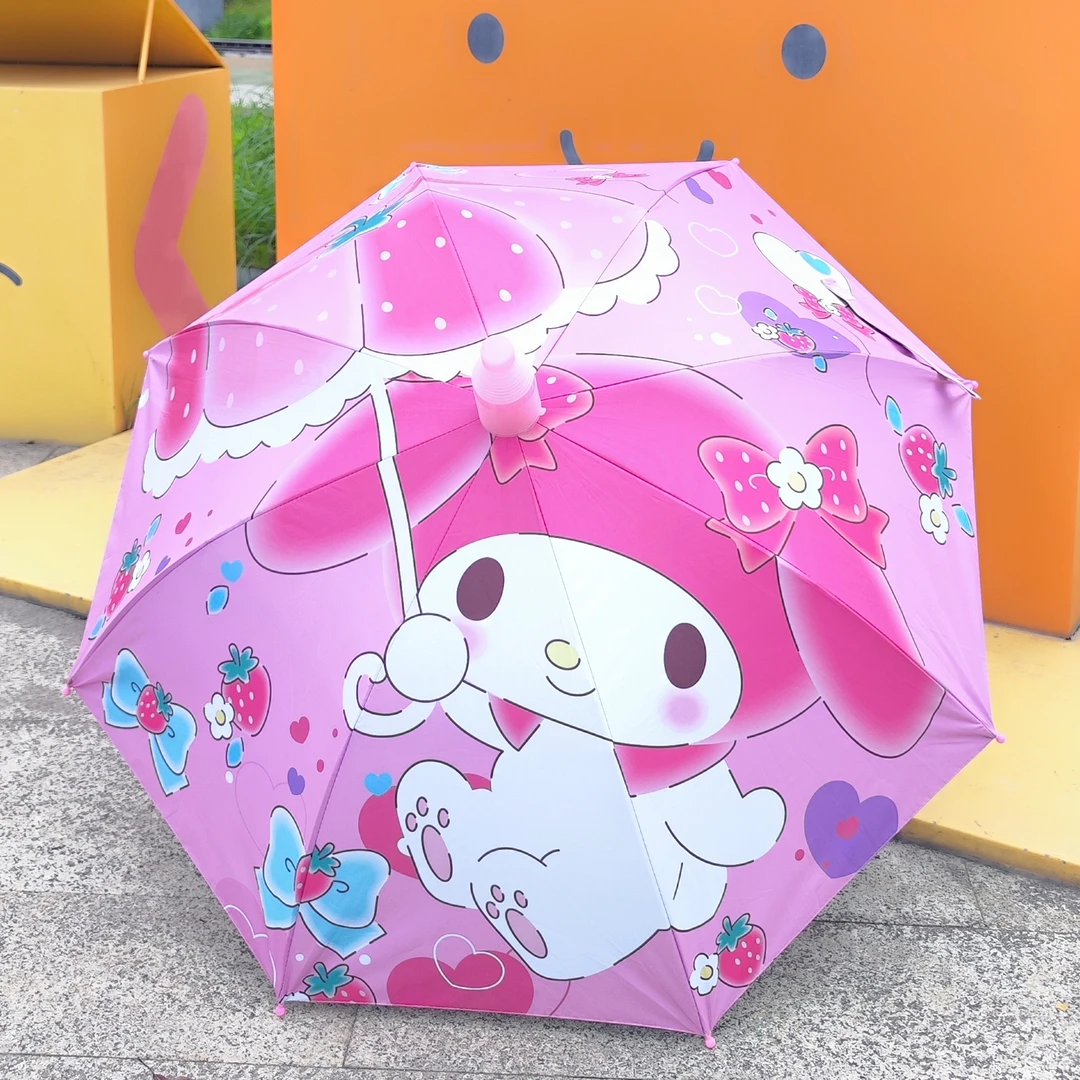 带防水罩套卡通美乐蒂儿童雨伞男童女孩子小学生幼儿园长柄伞黑胶