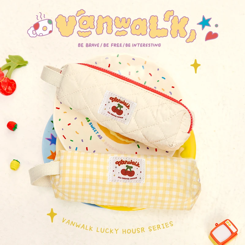 VANWALKluckyhouse自制学生高颜值文具盒简约拉链收纳文具笔袋