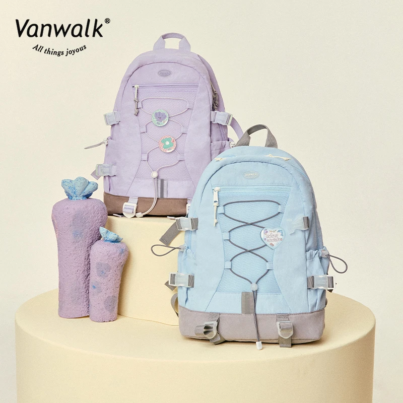 VANWALK泡泡岛 休闲百搭初高中大学书包户外轻便出游大容量双肩包