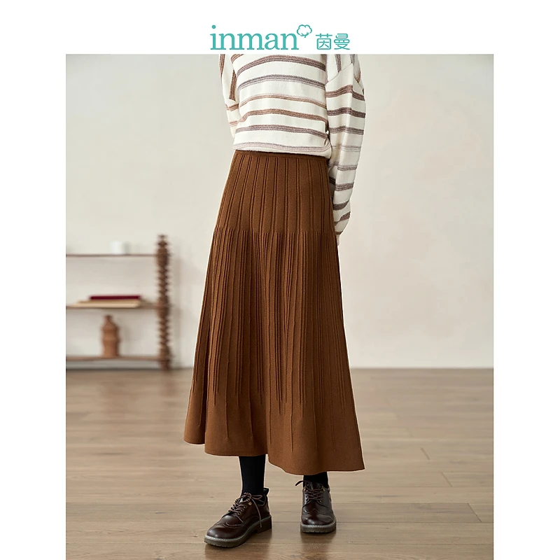 【茵曼服饰】雅丹风复古气质舒适小众中显瘦半身裙F18348538