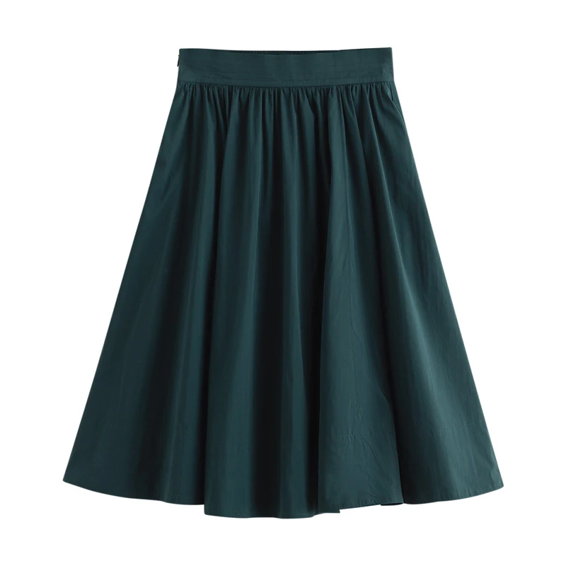 【茵曼女装】高腰简约伞裙字裙F18213570