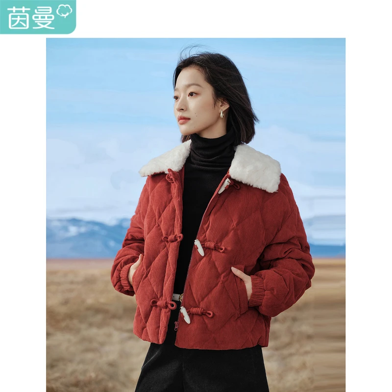 【千颂妮专享】羽绒服新年白鸭绒灯芯绒小个子风保暖18348253