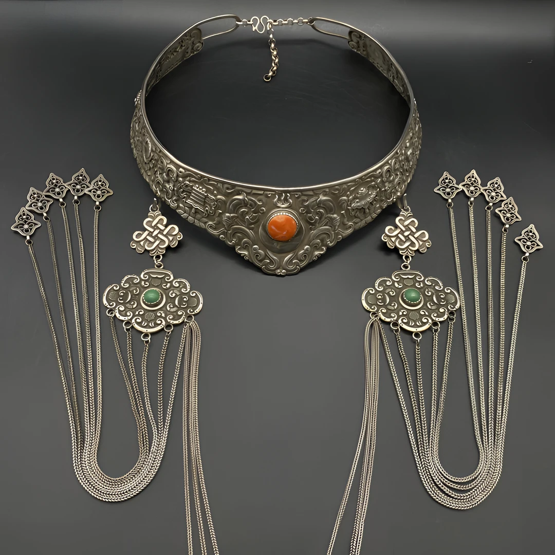 足银树脂银制品 正品旭日银头饰蒙古元素民族风纯银s990手工3478