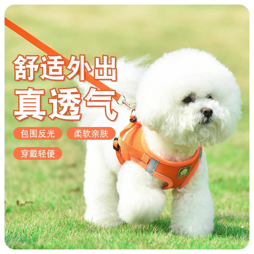 朵猫猫泰迪加长舒适小型犬比熊博美中型犬巴哥背心式胸背带遛狗绳