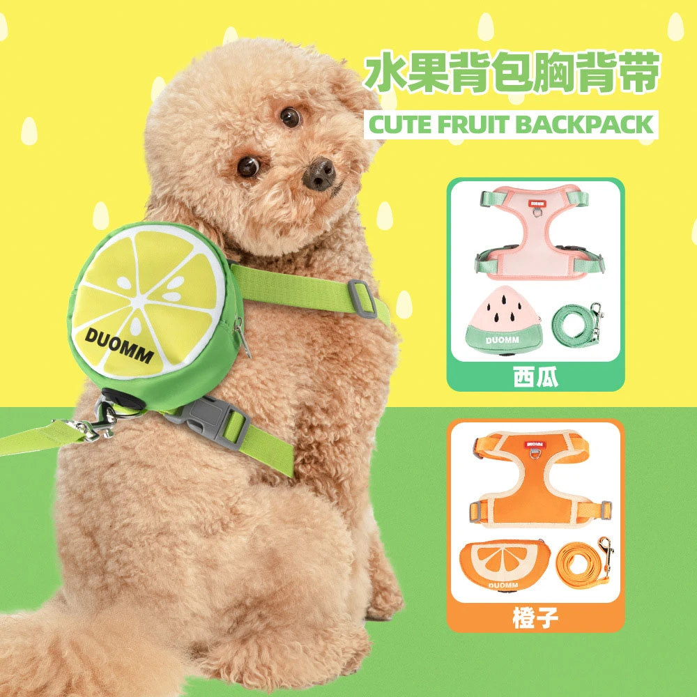朵猫猫狗狗牵引绳背包小型犬背心式宠物胸背带泰迪博美狗狗零食包