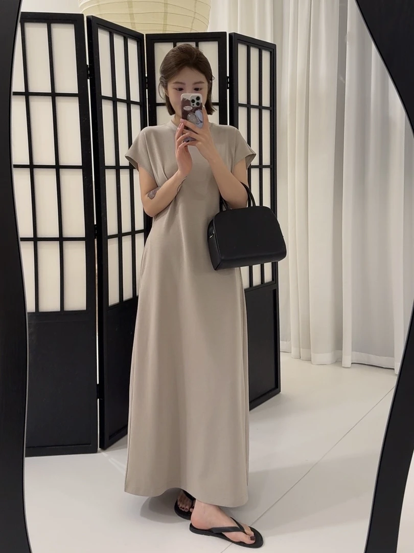 swx studio2店  奶皮子 气质宽松显瘦显高过膝宽松连衣裙