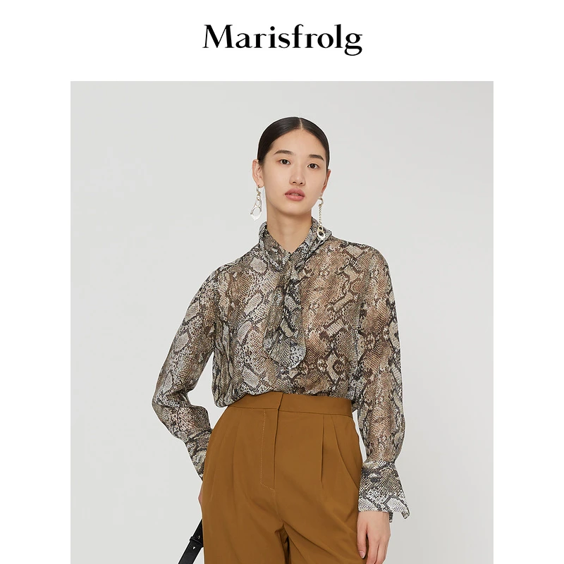 【真丝轻工艺】Marisfrolg玛丝菲尔女士衬衫设计师时尚碎花气质衬衣