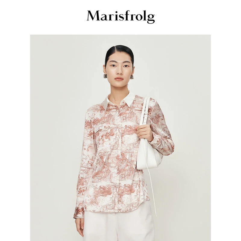 Marisfrolg/玛丝菲尔【妍妍精选】特色印花花稿打底衫A1AY11219衬衫