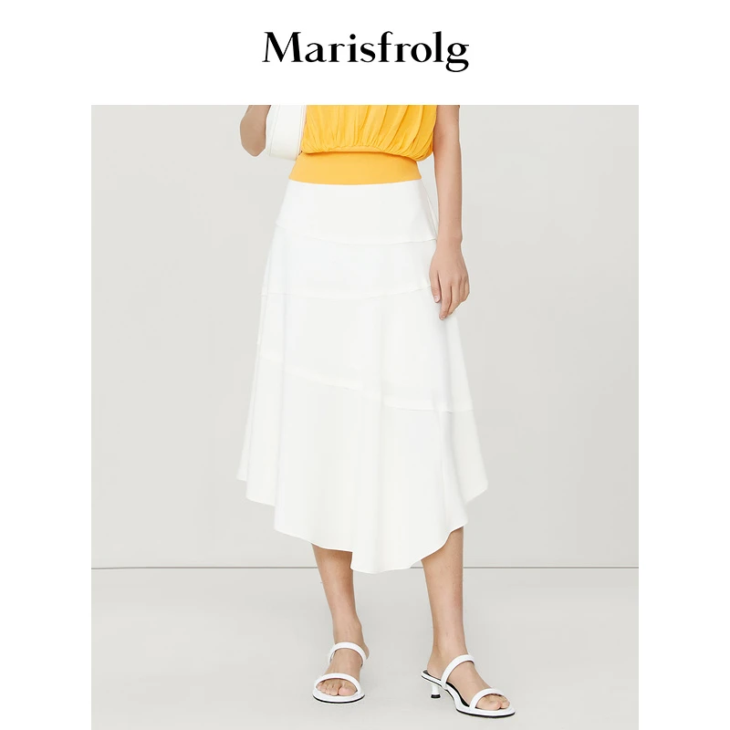 【米儿精选】玛丝菲尔显瘦白色时尚休闲夏季中长款半裙A1DE27432