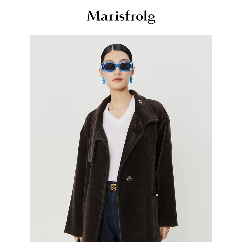 Marisfrolg玛丝菲尔秋冬款时尚休闲简约V领毛针织衫A1CX4920M