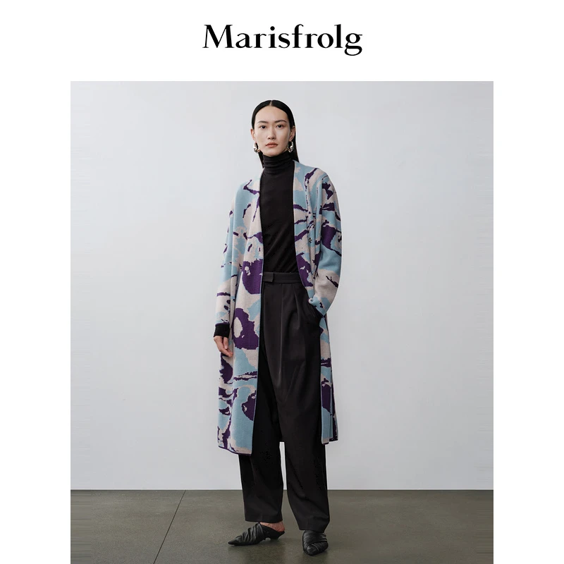 Marisfrolg玛丝菲尔设计师长袖时尚双面秋冬百搭针织衫ACDE4804M