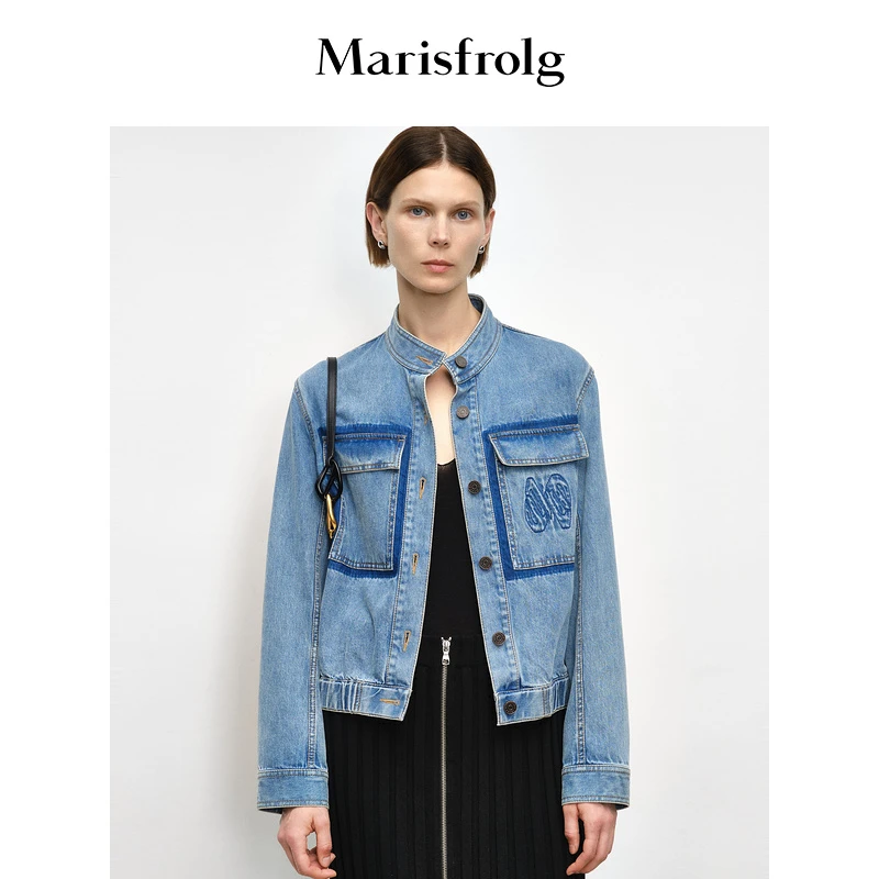 Marisfrolg玛丝菲尔设计师8重工拼接时尚秋季短款外套A1DE35598