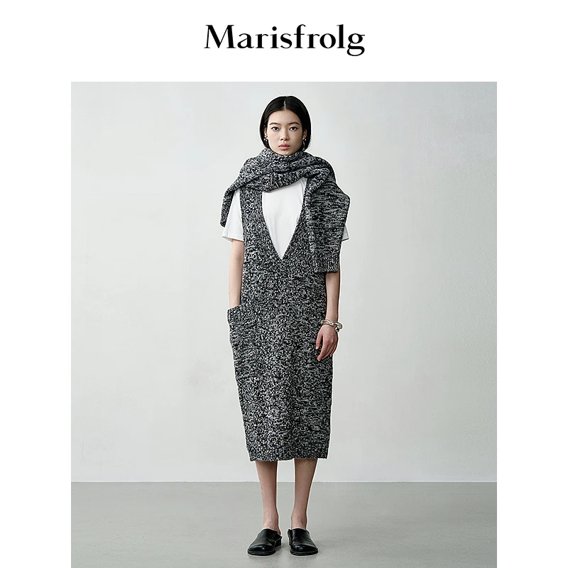 Marisfrolg玛丝菲尔气质时尚复古宽松中长款女士连衣裙A1EG4811M
