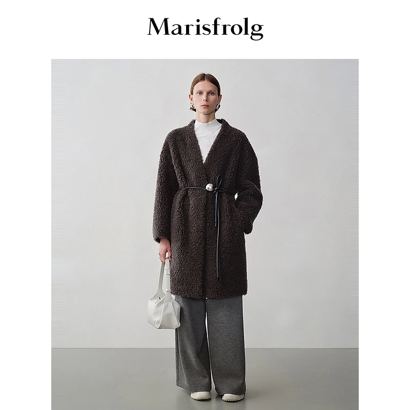 【冬姐精选】玛丝菲尔玛丝菲尔气质色系无领长外套 ACEG4906P