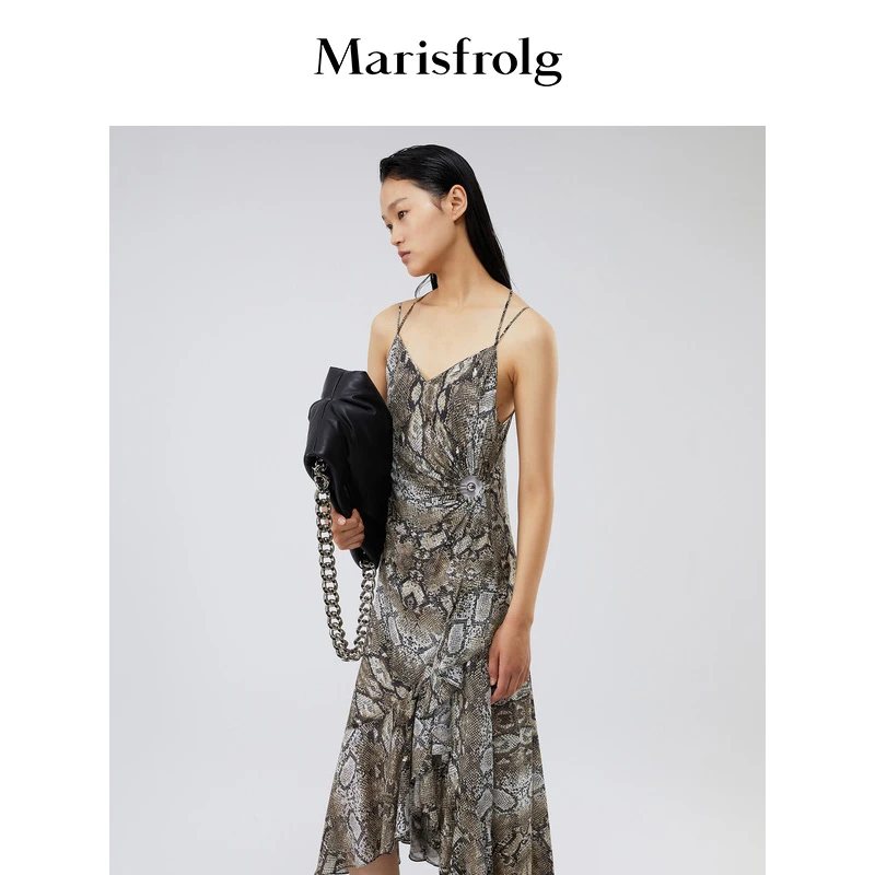 【商场同款】Marisfrolg玛丝菲尔优雅礼服收腰流苏夏季连衣裙吊带