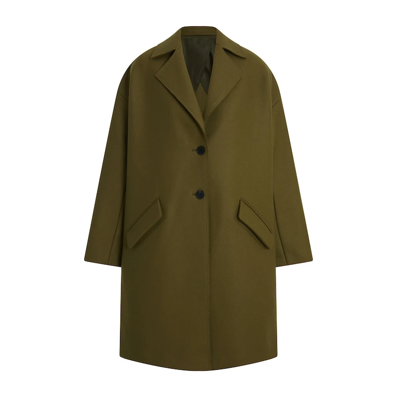 【艺术时装大衣】玛丝菲尔冬新款毛呢外套休闲翻领大衣A1BW43718