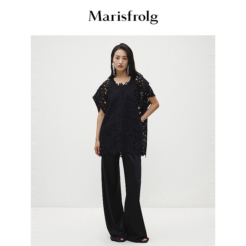 【米儿精选】玛丝菲尔休闲镂空蕾丝春夏宽松时尚女士衬衫