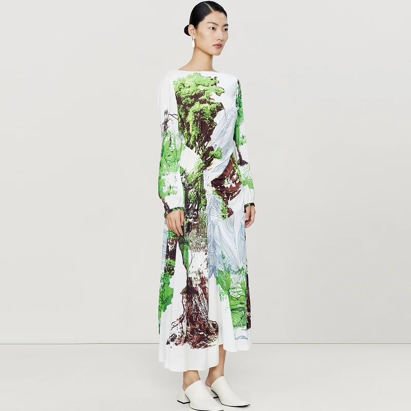 【米儿精选】玛丝菲尔新款围裹式连衣裙女气质长袖