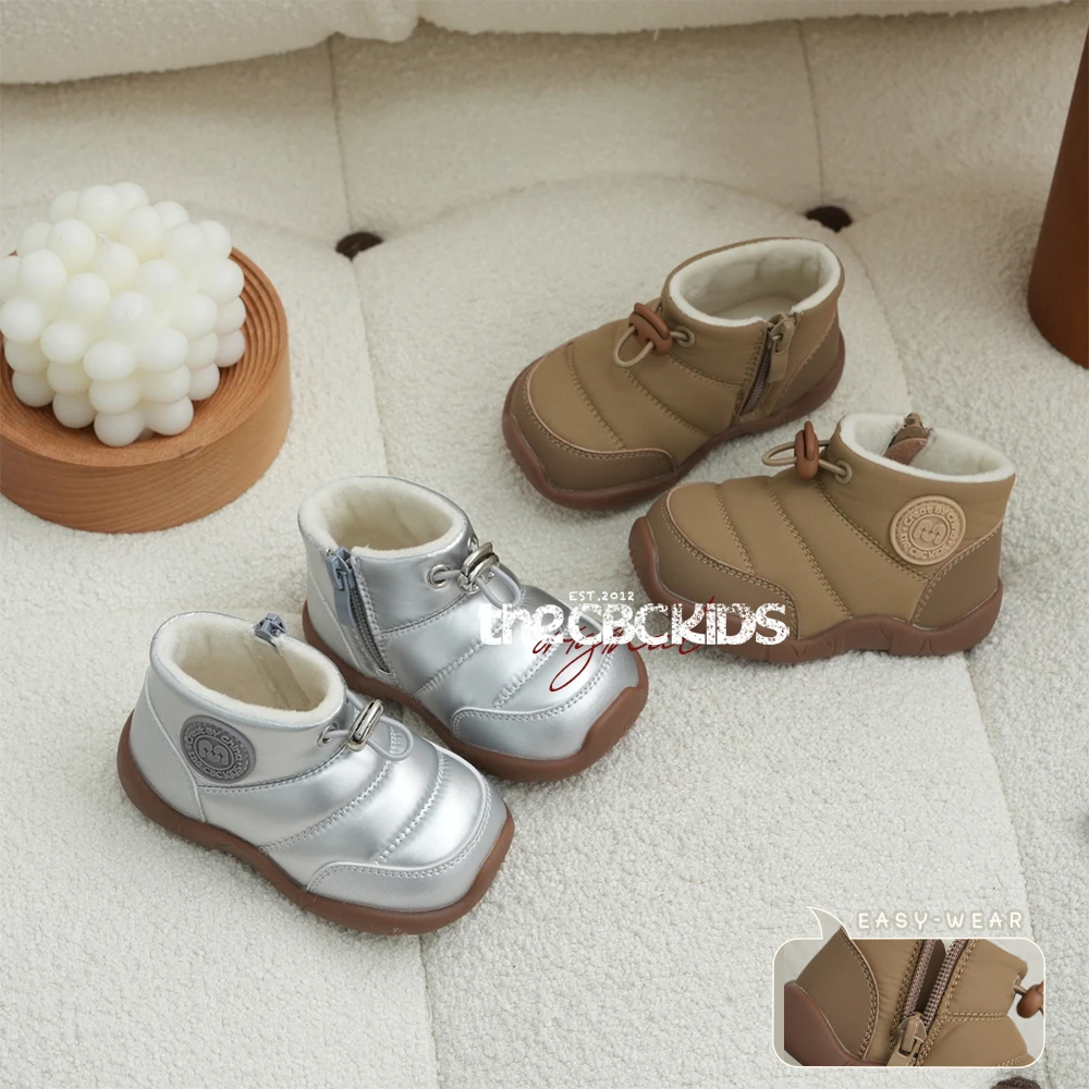 山系『机能学步』儿童稳步加绒靴冬保暖男女童侧拉链248135