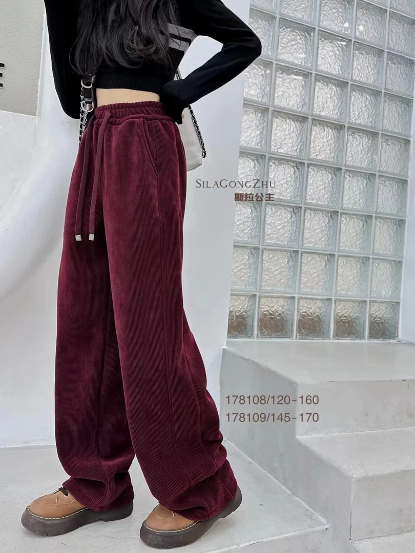 312487《现》小涵家玲姐韩版休闲秋冬款儿童男女百搭加绒休闲裤