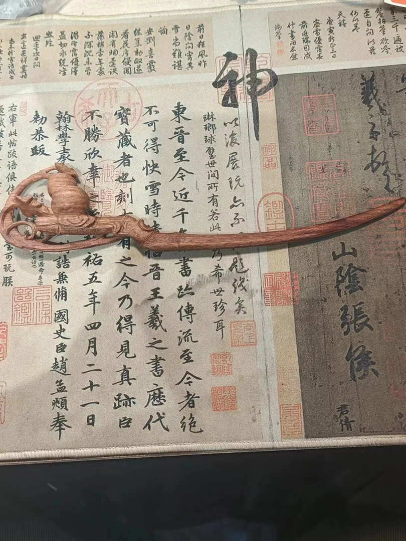 赞比亚血檀葫芦发簪纯手工雕刻古风复古简约中式国风百搭
