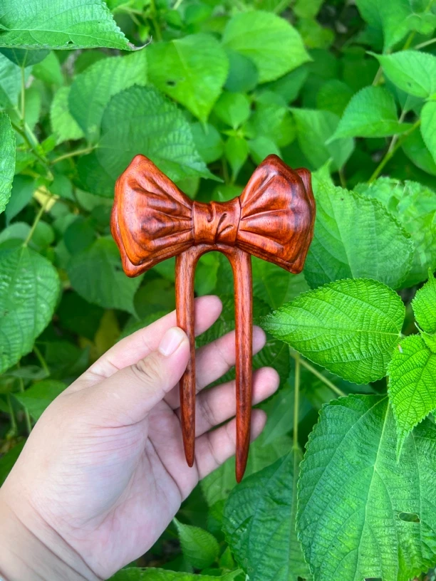 复古百搭宫廷发簪【公主专属】蝴蝶结发簪纯手工整料雕刻