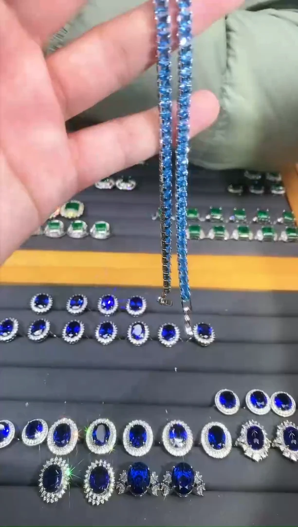 【闪购商品】海蓝宝石手链银S925镶嵌077
