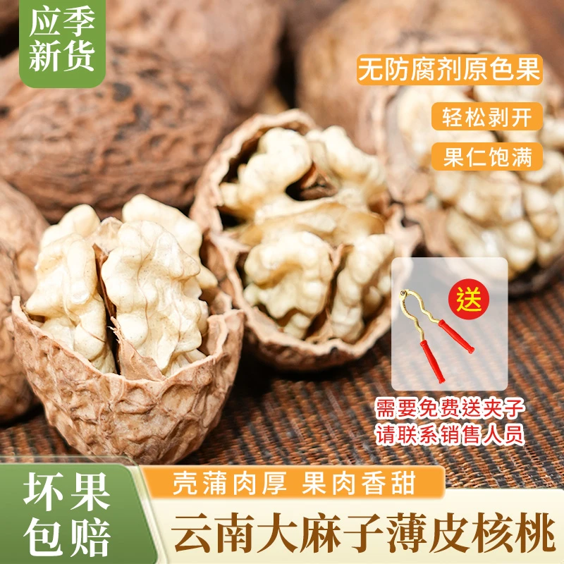 【坏果包赔】24年新鲜云南薄皮核桃晒干核桃不熏硫不泡药孕妇可食用