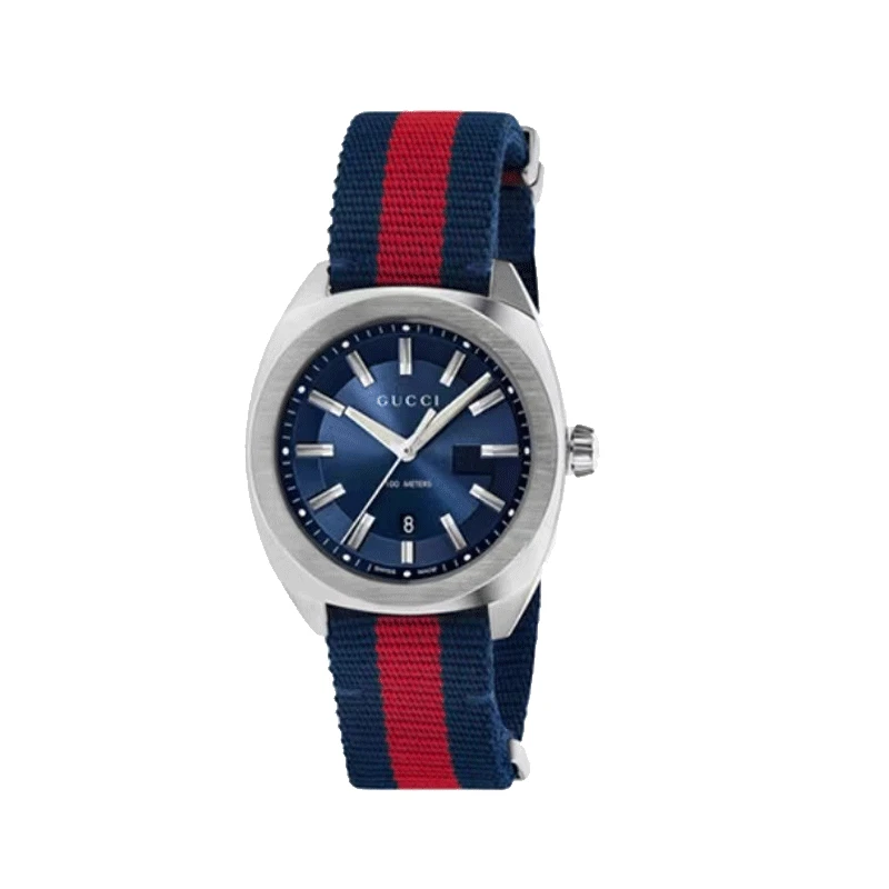 【小舅专属】GUCCI古驰GG2570系列红蓝条纹41MM石英腕表YA142304