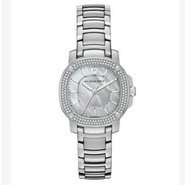 【淳淳专属】Burberry博柏利银贝母盘镶钻石英女表34盘BBY1801