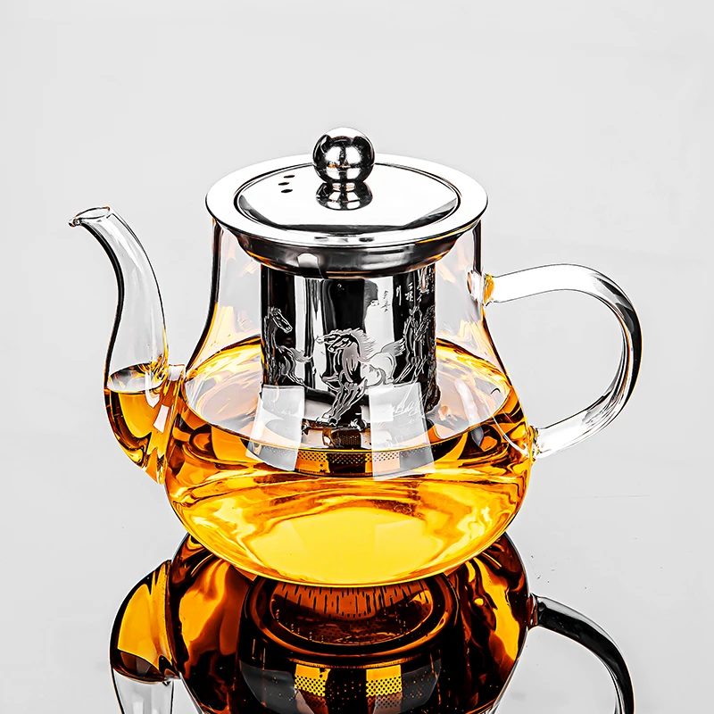 俩伴玻璃茶具套装家用耐热简约功夫茶杯茶壶整套小型茶盘泡茶器