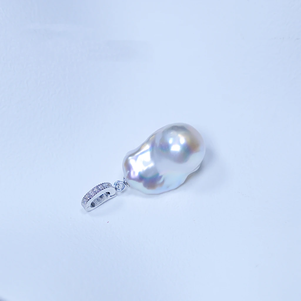【限量福利】S925银淡水人鱼大肚巴洛克可调节吊坠13-15m多样性发货
