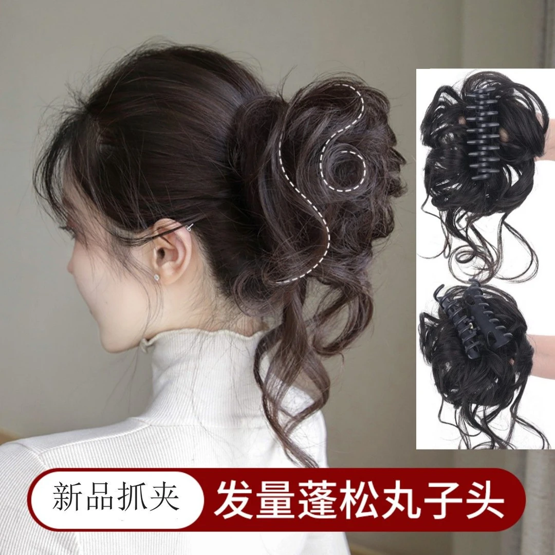 假发女古风抓夹丸子头神器蓬松一体卷发圈盘发器丸子头网红发圈
