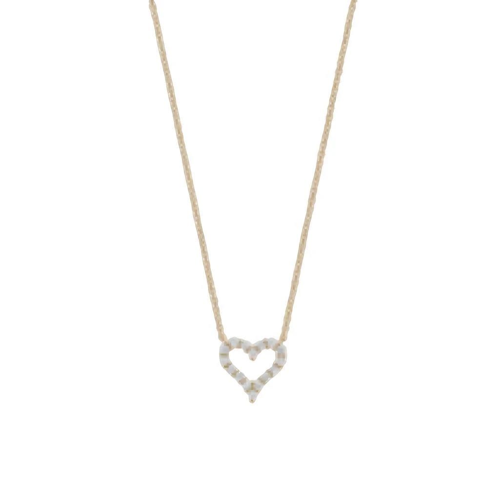 未使用 Tiffany & Co./蒂芙尼 玫瑰金桃心小号镶钻项链全长40.5cm