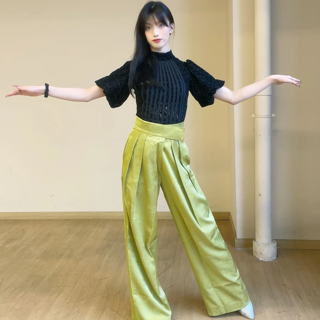 WIN定制新款碧华气质高腰时尚新款摩登舞服服装舞蹈跳舞练功服