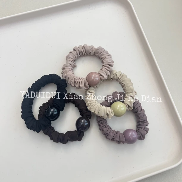 芽怼怼韩国球球褶皱简约发绳  02710