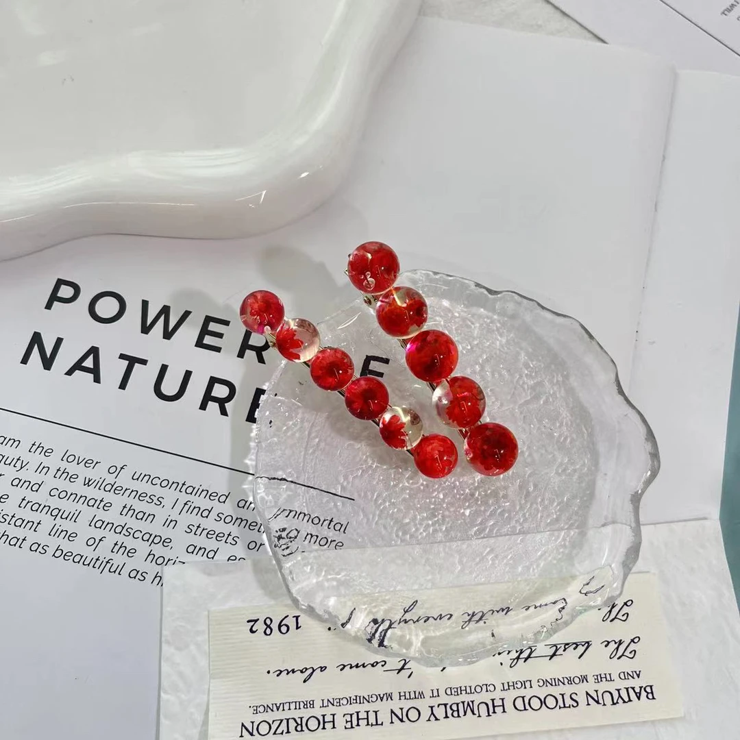 芽怼怼韩国红色干花压夹 X 0281