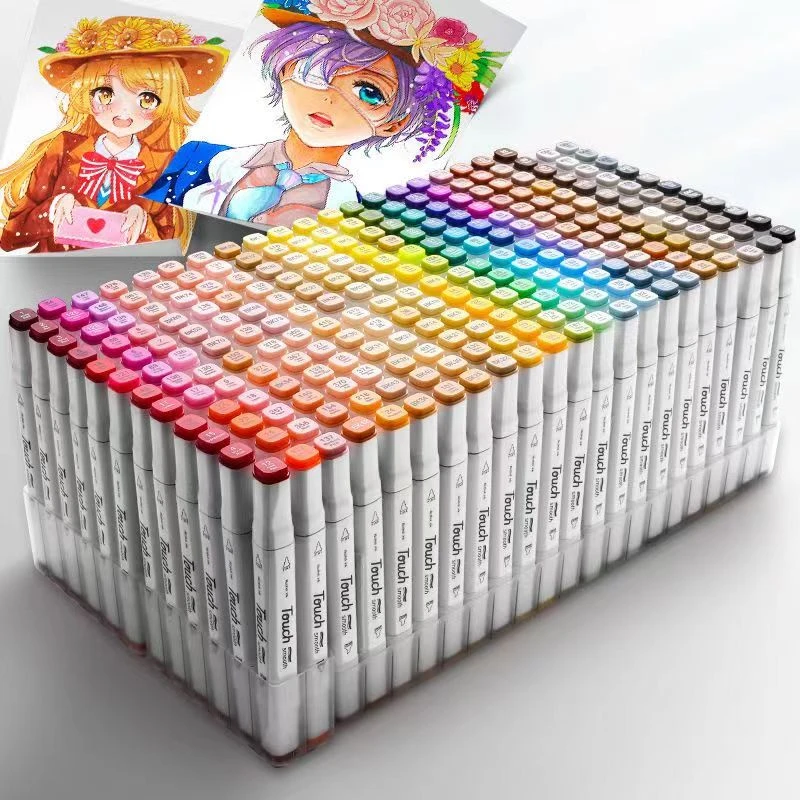 马克笔彩色小学生双头马克笔画画用的工具套装油性速干加量学生用