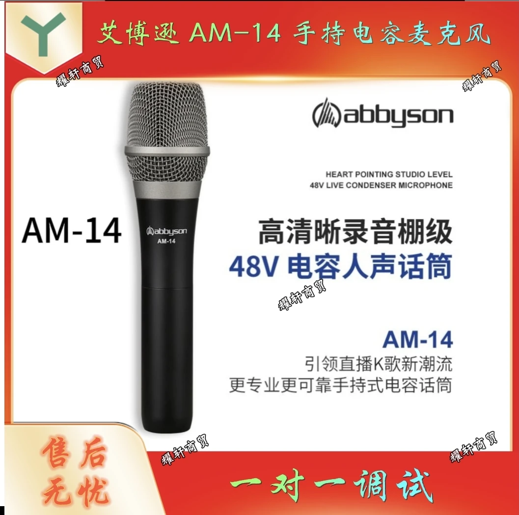 abbyson艾博逊AM-14手持电容麦克风网红声卡直播专用潮流录歌话筒