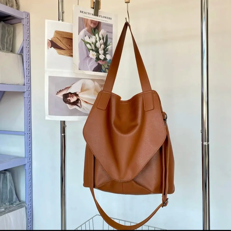 设计师款休闲女包欧美风大包软皮女包大容量单肩斜挎包91