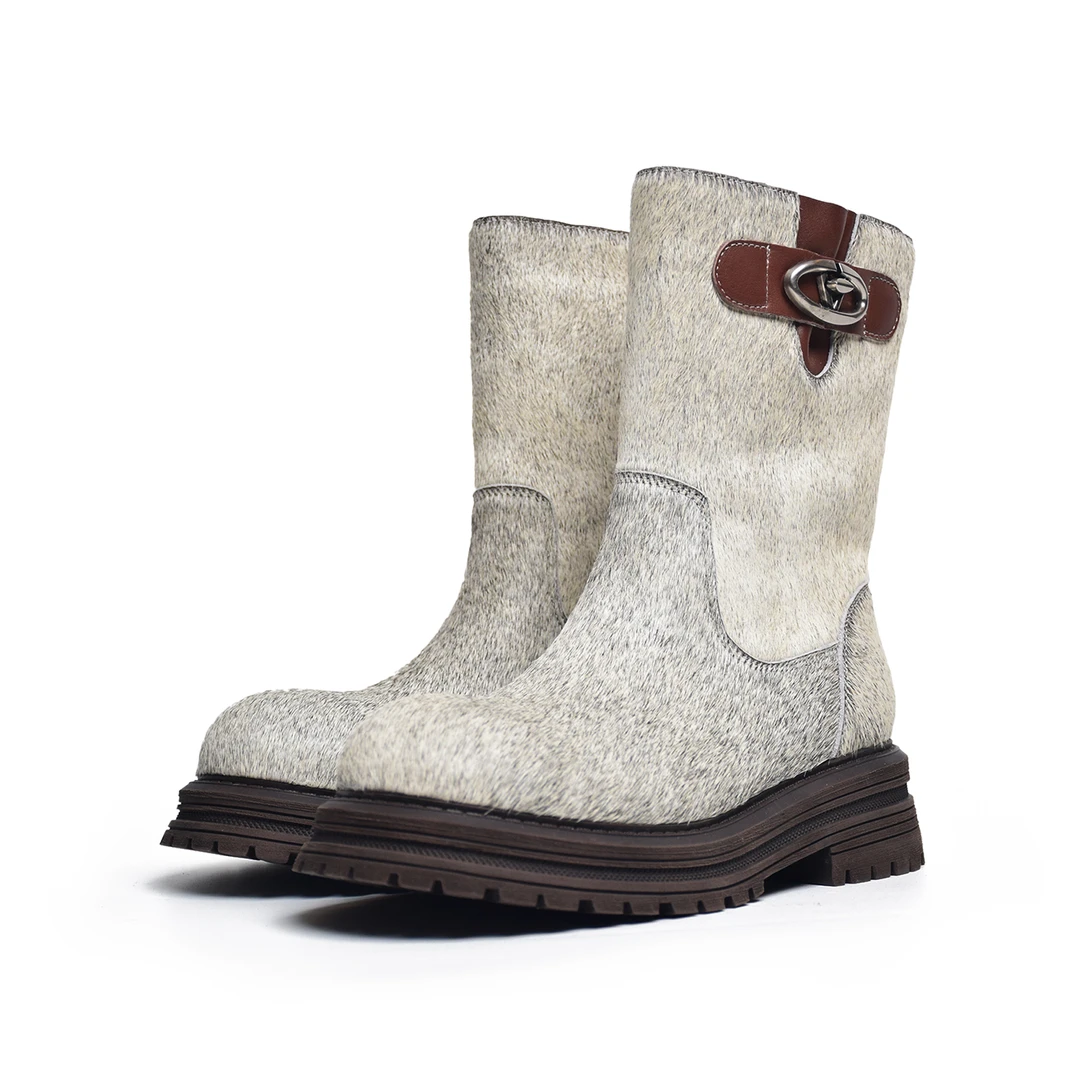 HAIRITAI/海日太【钉扣】情侣款冬季加厚保暖内拉链马丁靴20396-2