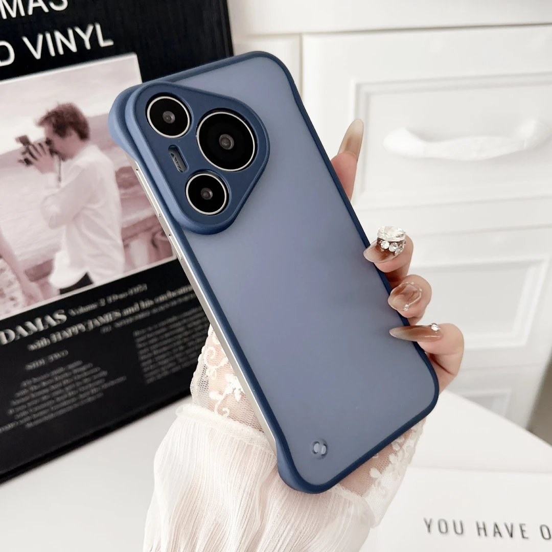 适用华为mate60pro手机壳pura70无边框肤感p40透明p50高档nova11