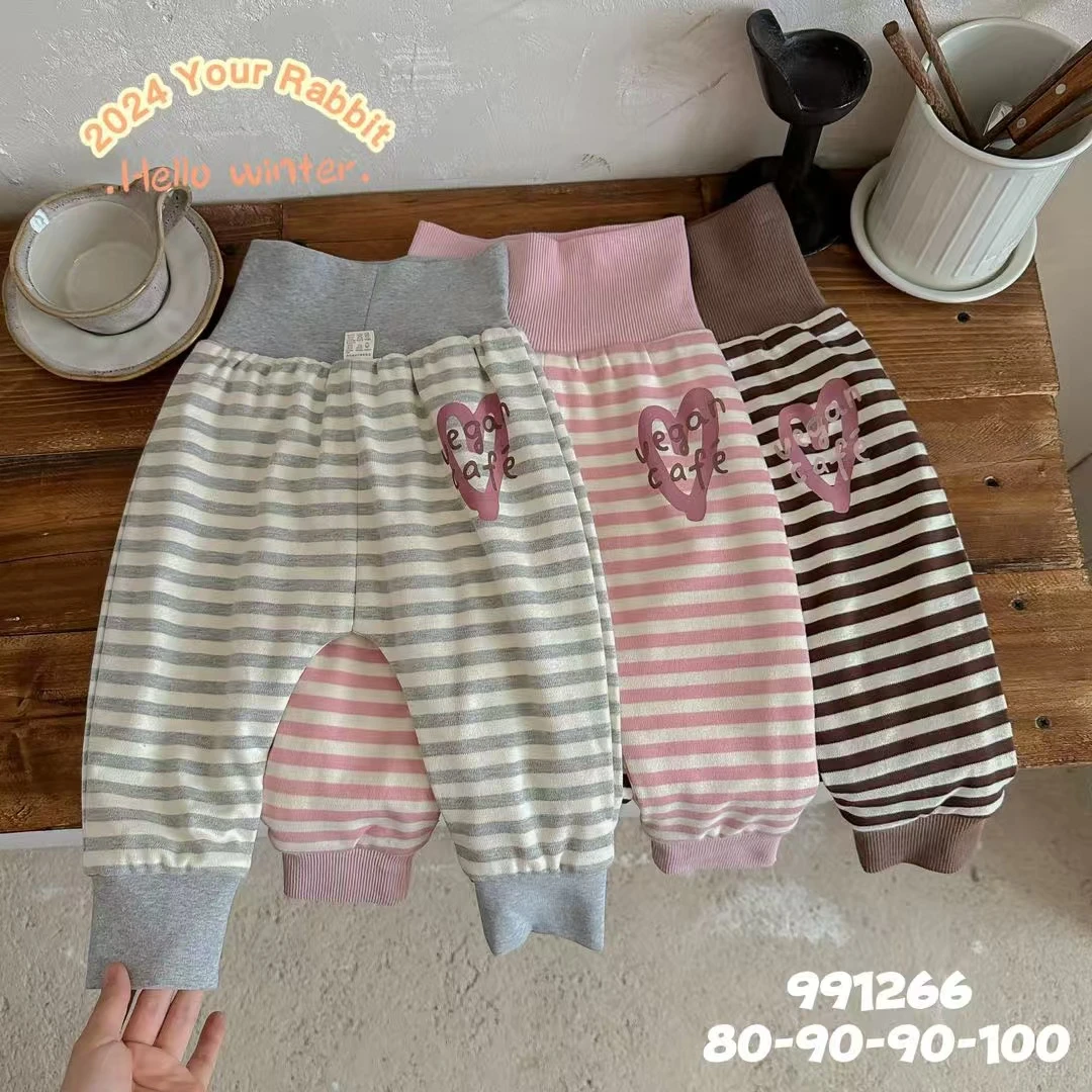 玥儿兔双层屁屁裤80-100码 1266爱你的心 NO退NO换女宝高腰秋冬款