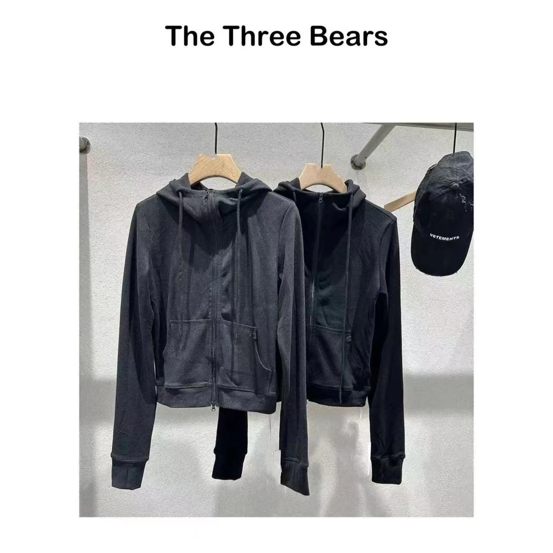 【MISS BEAR DESIGN】“纸片人”显瘦拉链连帽外套短款