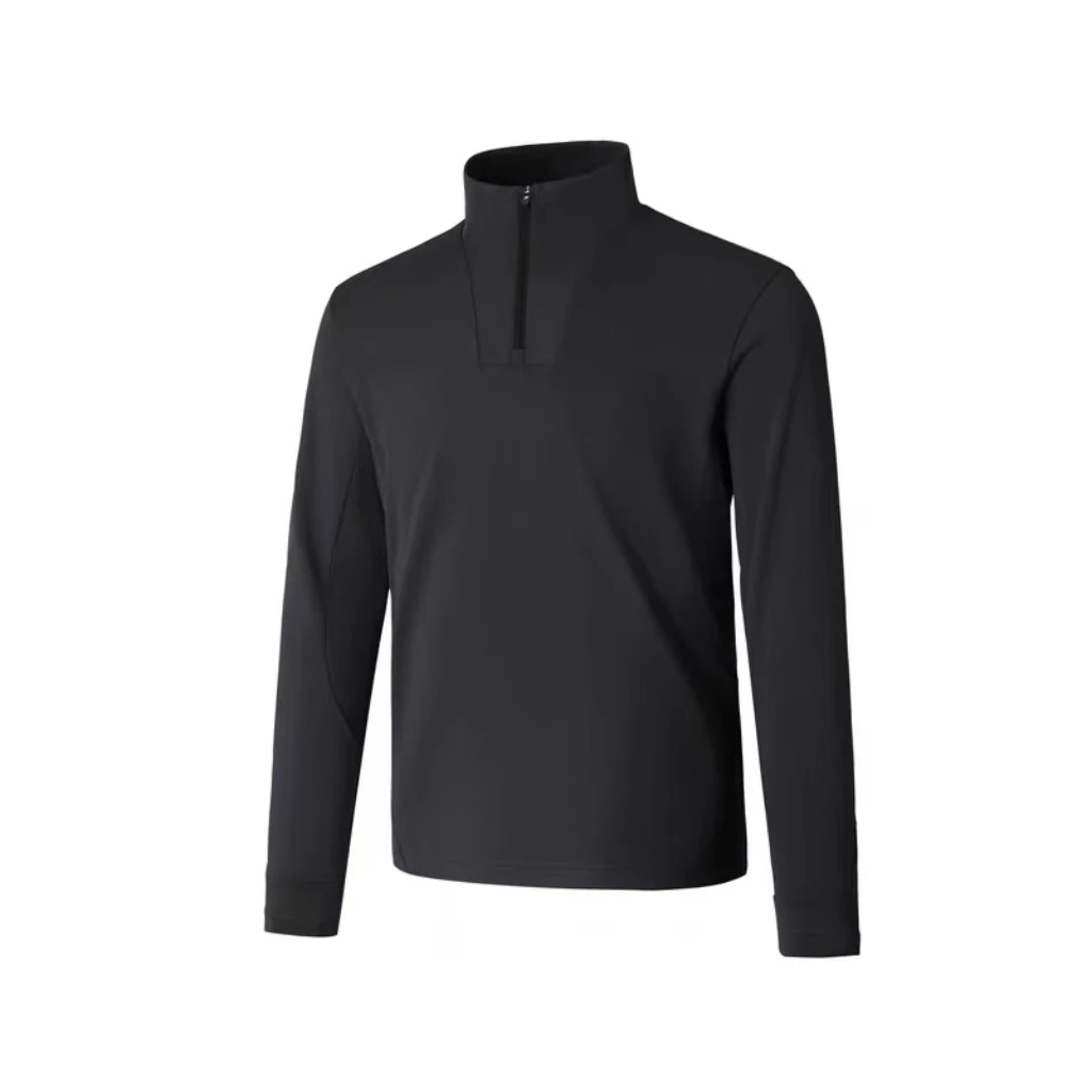 HANSEN24秋冬男士加绒运动户外休闲宽松半拉链立领长袖打底