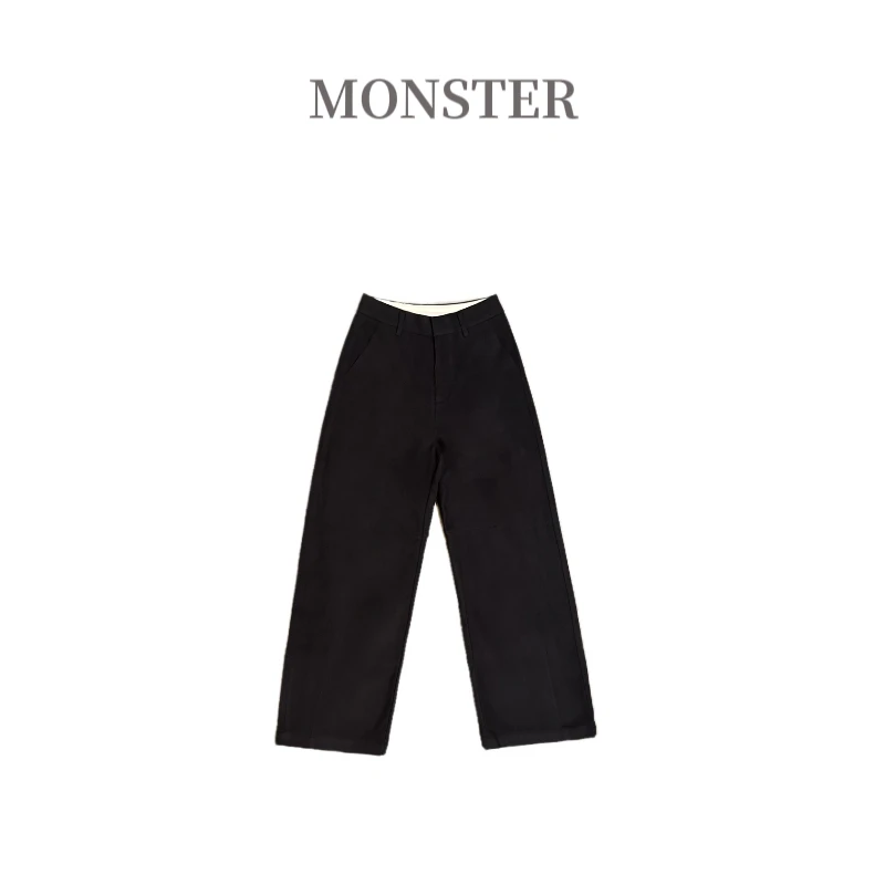 2024秋冬新品 简约高级 时髦斜纹毛感直筒女休闲裤 B00210