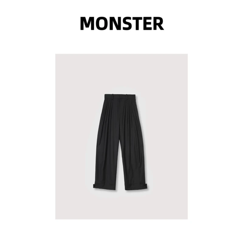 2023秋冬新品 气质时髦 B/V裤脚可调节女西装直筒裤 00200